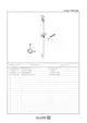 Kludi Duschset mit Wandhalter, Gleiter, Handbrause und Brauseschlauch, schematische Darstellung der einzelnen Komponenten und deren Anordnung.